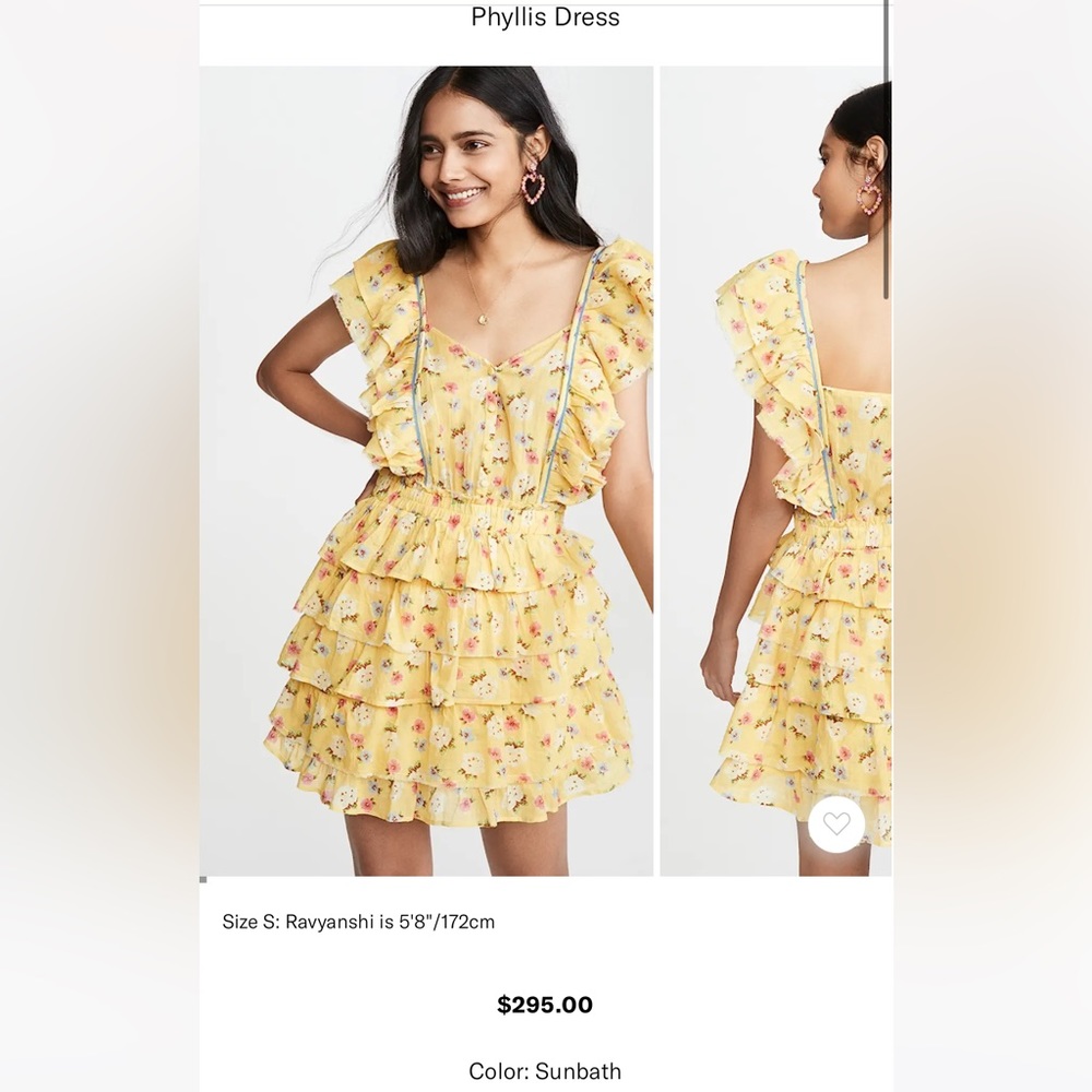 NWT LoveShackFancy Phyllis Dress in Sunbath in M